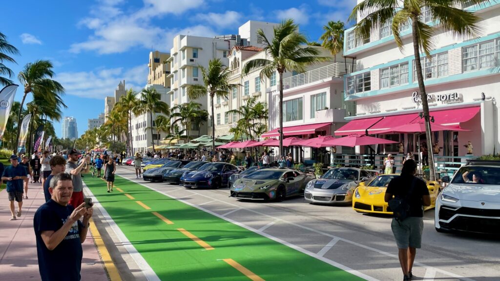 Cars on Ocean Drive South Beach Miami