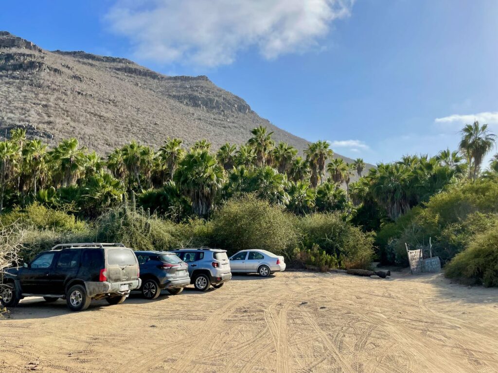 Parking area at Playa Las Palmas