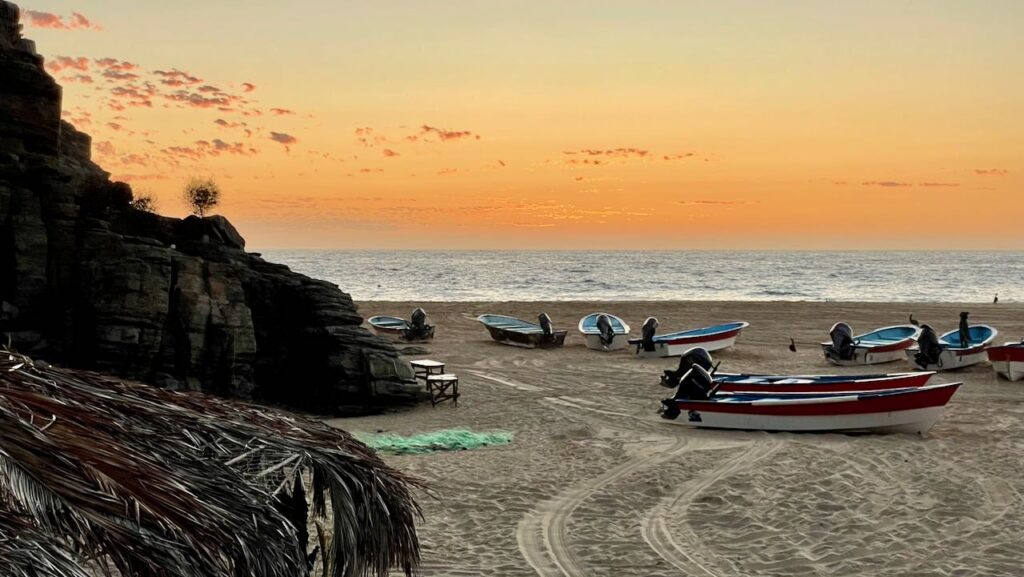 Punta Lobos Boats at Sunset