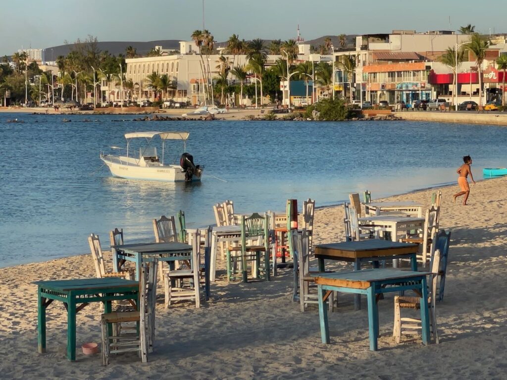 Tables on the Beach La Paz Mexico