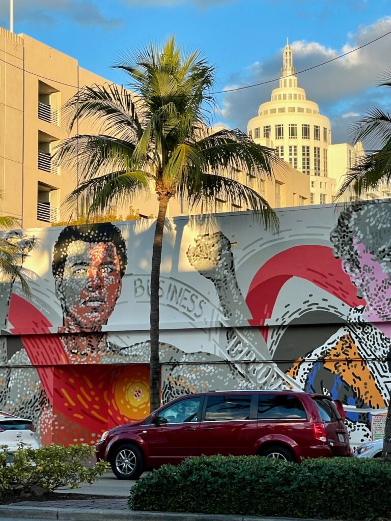 Ali Mural and Lowes Tower South Beach Miami