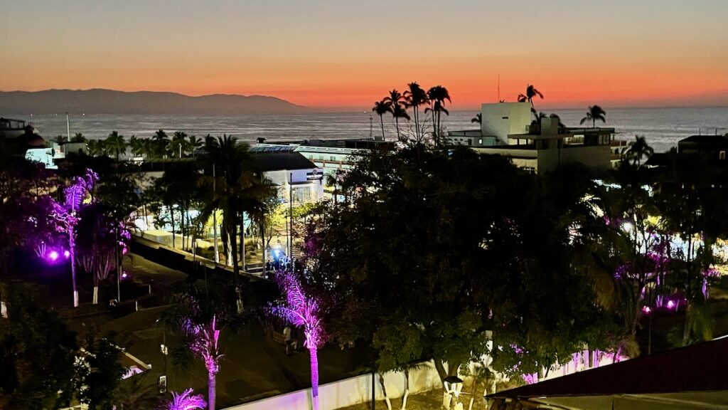 Sunset and Parque Hidalgo 5 de Diciembre Puerto Vallarta