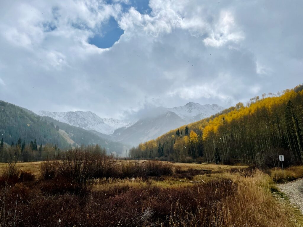 Montezuma Road in Autumn Aspen Colorado