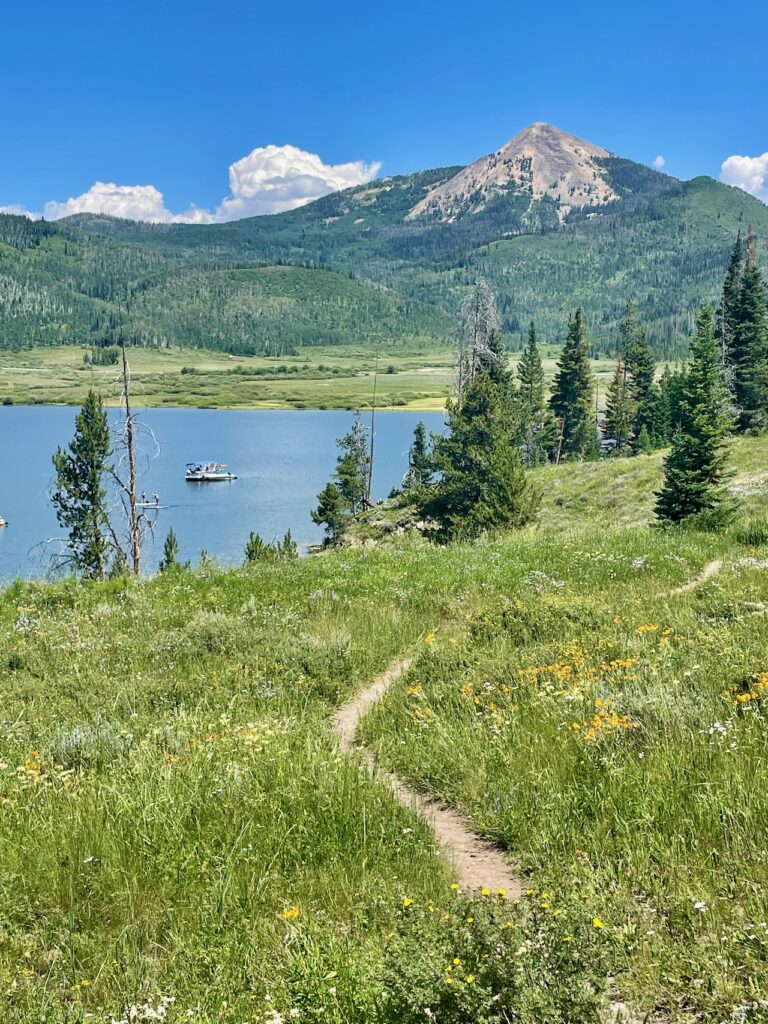 Trail and Boats on Steamboat Lake