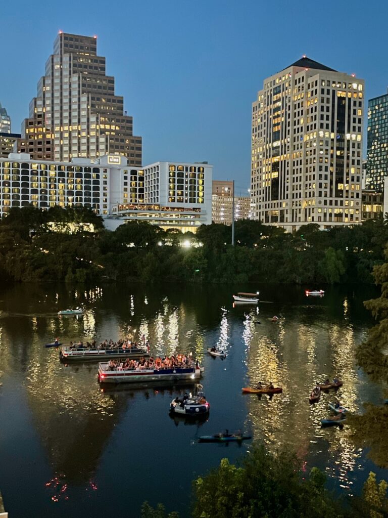 Waiting for the Bats Lady Bird Lake Austin