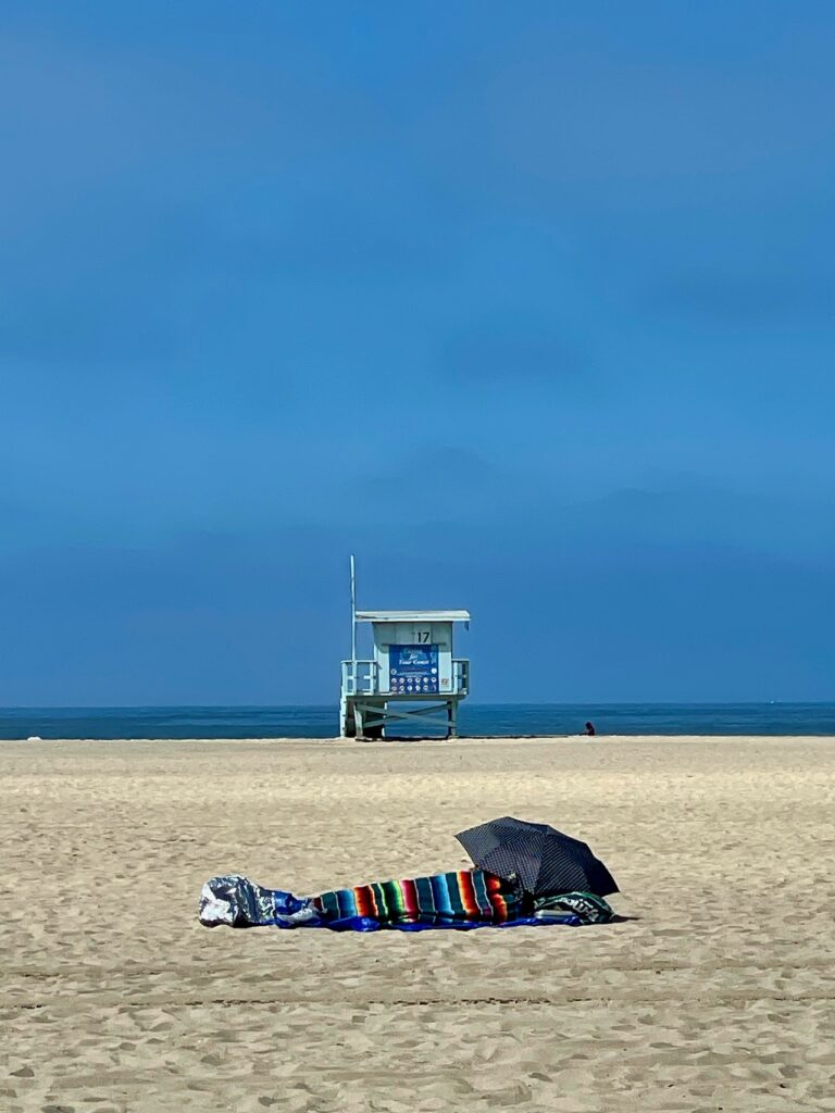 Camping on Santa Monica beach