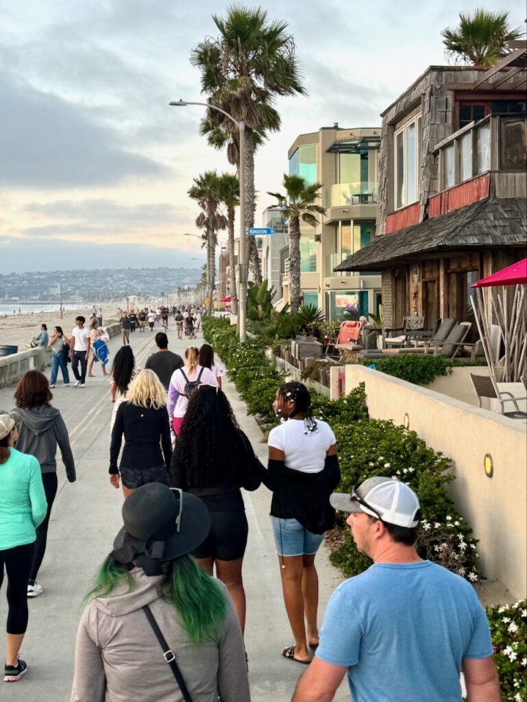 Heading North Along Ocean Front Walk Mission Beach San Diego