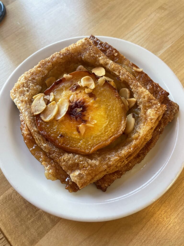 Peach pastry at Huckleberry Santa Monica