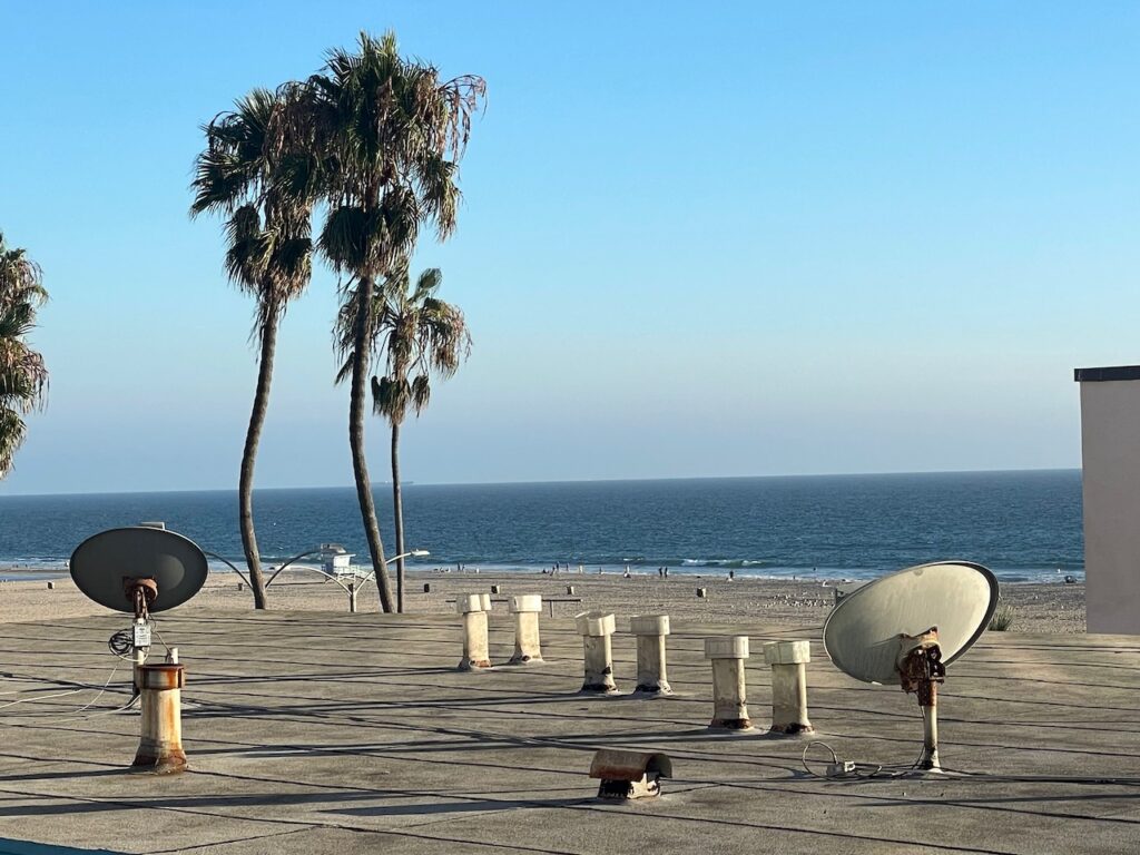 Rooftop running into beach Santa Monica