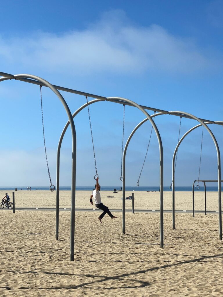 Swinging on through Muscle Beach Santa Monica