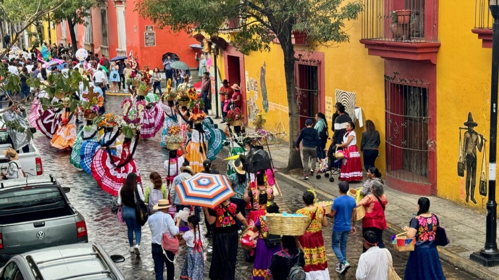 Colorful parade Avenida Morelos Oaxaca City