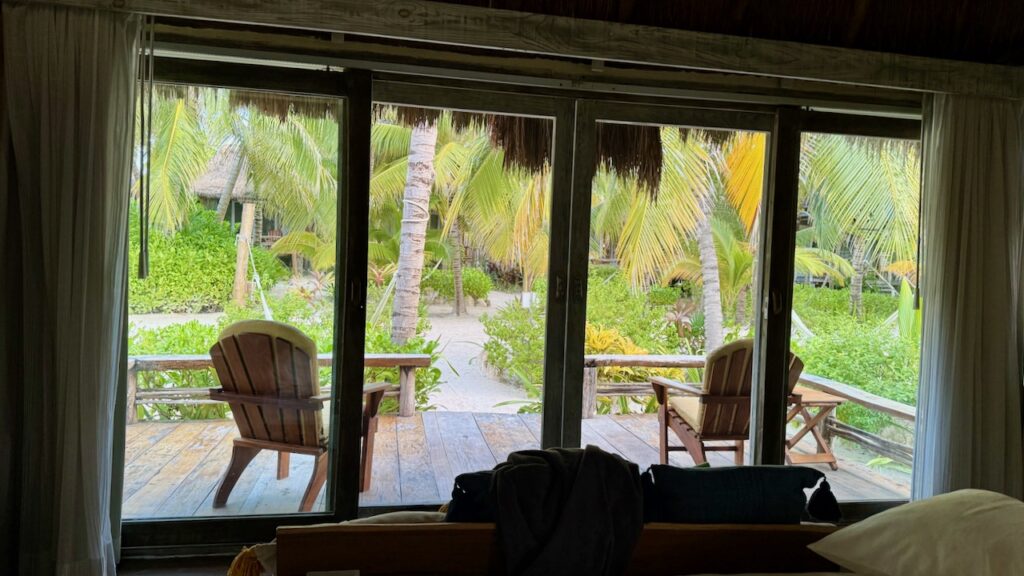 Looking out from room at Villa Pescadores