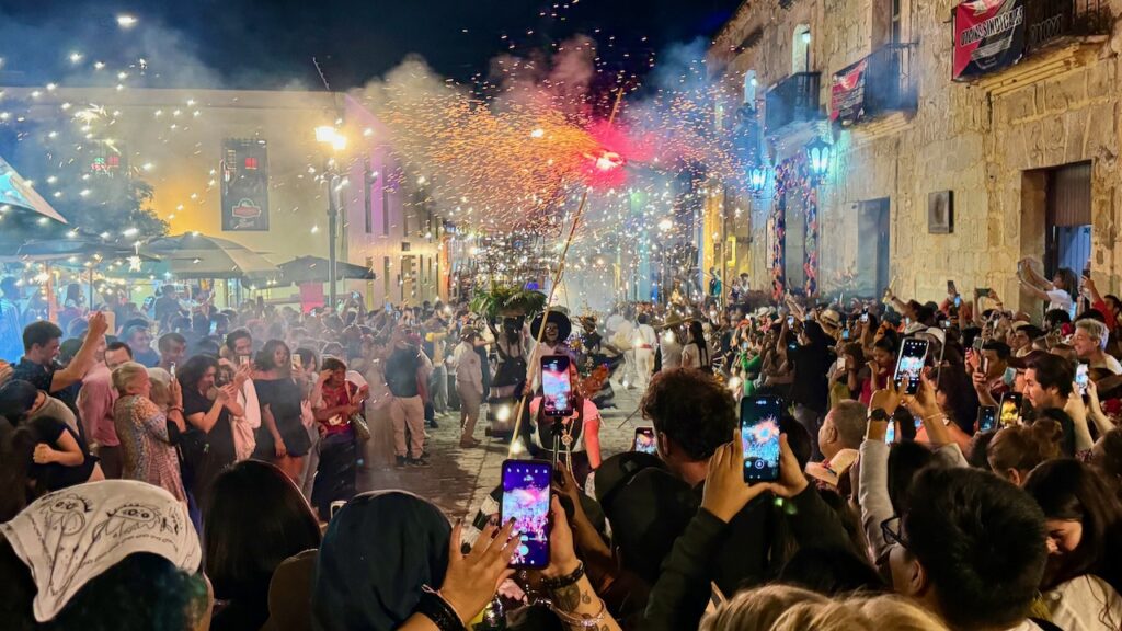 Parade and fireworks Day of the Dead Oaxaca City