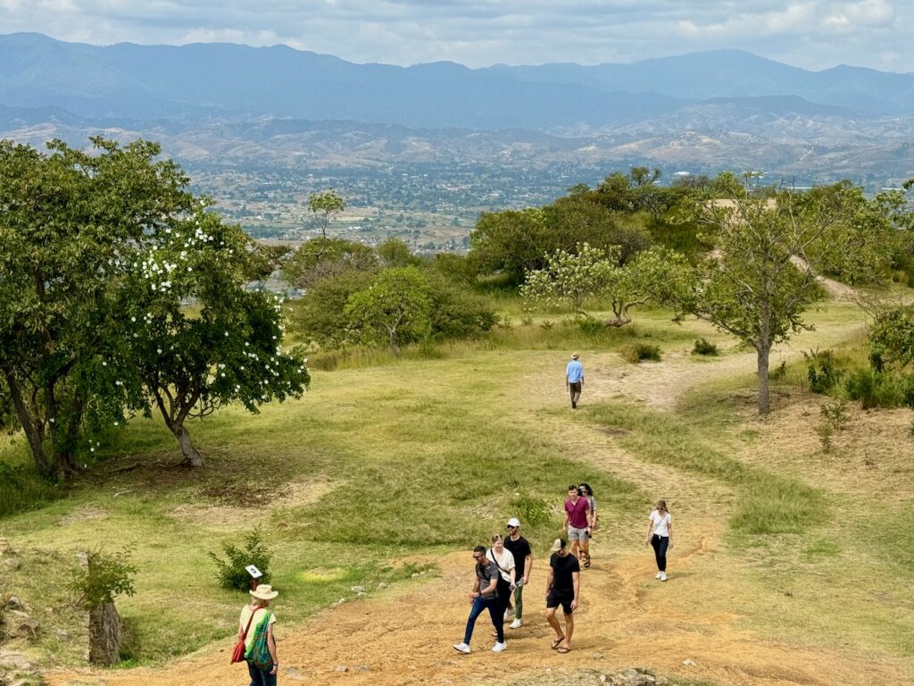 Path and valley views Monte Albán