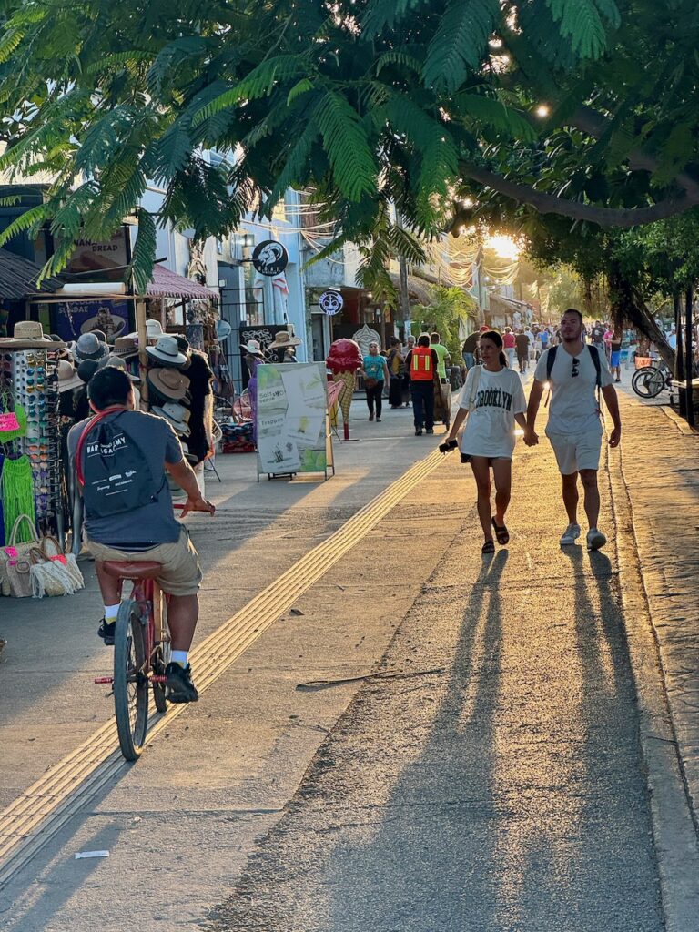 Pedestrian path on Avenida Tulum