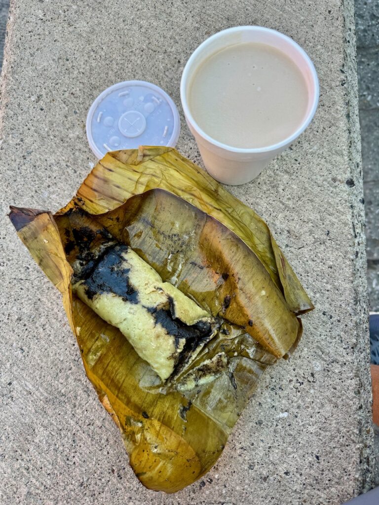 Tamale Oaxaqueño and atole