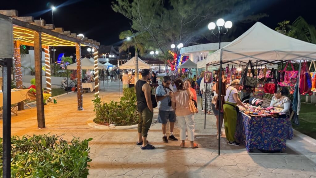 Market at the main plaza Puerto Morelos