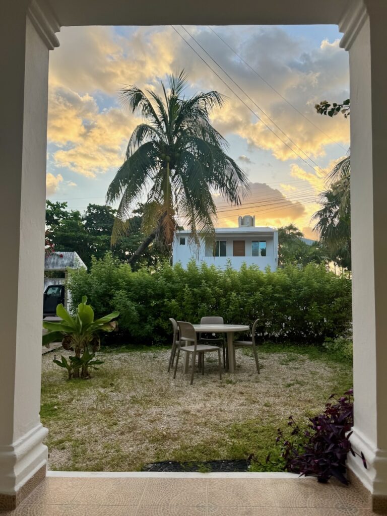 Morning on the patio of my Airbnb Puerto Morelos